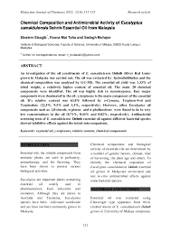 The industry is linked to almost every other sectors of the economy such as automotive, electrical and electronics, pharmaceutical and construction. Pdf Chemical Composition And Antimicrobial Activity Of Eucalyptus Camaldulensis Dehnh Essential Oil From Malaysia Sadegh Mohajer Academia Edu