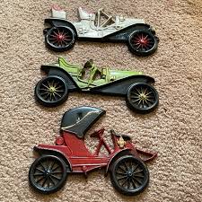 Antique car wall art cast metal