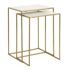 Table sets coffee, console, sofa & end tables : Nordal Side Table Set Gold With Marble Living And Co