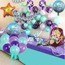Fill up a mermaid favor cup with blowouts, stickers, and other mermaid party favors. Amazon Com Mermaid Party Supplies Set Decoration Mermaid Bunting Banner Fish Net Latex Balloons Mermaid Balloons For Girl S Party Under The Sea Theme Bridal And Baby Shower Mermaid Party Decor Toys Games