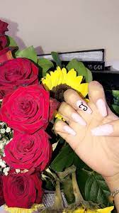 Maybe you would like to learn more about one of these? J Nail Initial Long Square Acrylic Nails Tiffany Nails Long Acrylic Nails Coffin