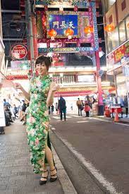 チャイナドレスを着て中華街を散策しました : りょうこちゃんの女装日記