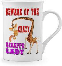 — what people will be saying when they see you sipping your beverage with this dank coffee mug, son. Beware Of The Crazy Giraffe Lady Funny Novelty Gift Fine Bone China Mug New Comic Design