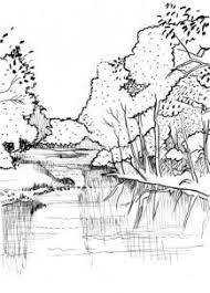 How To Draw A Realistic River Step By Step Landscapes Landmarks Places Free Online Drawing Tutoria Landscape Drawings Realistic Drawings Landscape Sketch