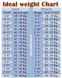 Ideal Weight Chart Check It Now Height To Weight Chart