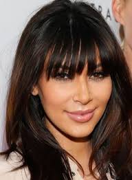 Kim Kardashian Hair Curtain Bangs