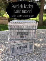 Swedish Basket Makeover With Tutorial Basket Makeover White Painted Furniture Painted Wicker