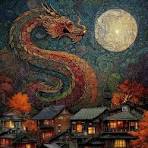 A surreal, richly detailed Japanese landscape full of ...