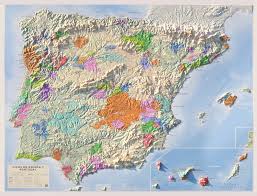 Map of spain showing regions. Relief Map Of The Wine Regions Of Spain And Portugal As 3d Map