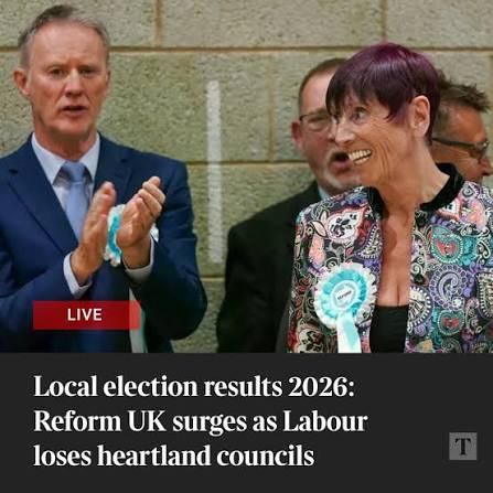 The Times - 🔺LIVE Local election results 2026: Reform UK surges as Labour  loses heartland councils. 🔗 Tap the link in the comments for live coverage  of the 2026 local elections results