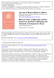 Prepared for publication by malayan law journal sdn bhd and printed by percetakan nasional malaysia berhad kuala lumpur branch 2006. Pdf Shariah Court Judges And Judicial Creativity In Malaysia And Thailand A Comparative Study Ramizah Wan Muhammad Academia Edu