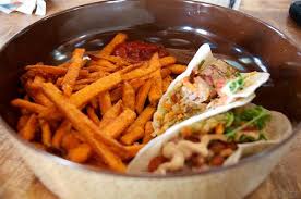 The first day avila sold tacos from a cart on the street, there were just two tacos: Fish Tacos And Sweet Potato Fries Sweet Potato Fries Fish Tacos Sweet Potato