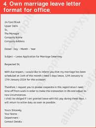 Sir/ma'am, i am aaradhya, student of class x a. Leave Letter Format For Office For Marriage 2021 5 Samples