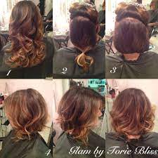 Faux Bob Hairstyle How To 1 Style With A Curling Iron Into A Loose Wave 2 Sectioned The Top And And Sides Of H Bob Hairstyles Fake Short Hair Gatsby Hair