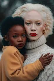 Albino mom with her two daughters. 😍🤩