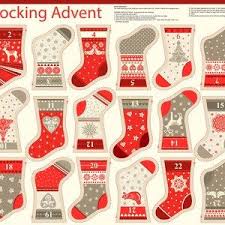 Stocking Advent Panel In Red The Henley Studio Scandi 2 Advent Calendar Kit Christmas Fabric Christmas Patchwork