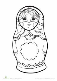 Matryoshka Doll Worksheet Education Com Matryoshka Doll Coloring Pages Matryoshka Doll Art
