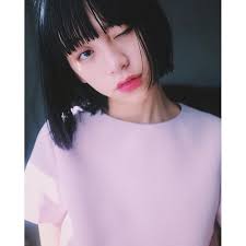 ruka xing 黒髪 ファッション ボブ モデル 髪型