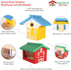 Prices, promotions, styles, and availability may vary. Buy Nanayo Wild Birds Diy Bird House Kit For Kids To Build Birdhouse And Bird Feeder Wood Building Kits With Hanging Chain And Rope Mallet Paints And Brushes Sandpaper Glue And