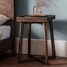 This wooden bedside table has been handcrafted using 100% reclaimed wood. Sale Frank Hudson Boho Retreat Bedside Table In Brown Solid Wood