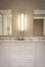 Master Bath W Gray Grasscloth Marble Lucite Pulls Gray Wallpaper Bathroom Grey Grasscloth Wallpaper Beautiful Bathrooms