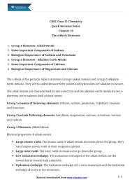 Ncert class 11 chemistry textbook solved questions. The S Block Elements Class 11 Notes Vidyakul
