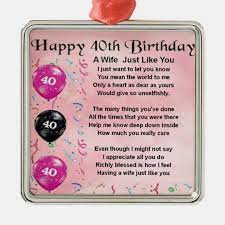 Het Gedicht Van De Vrouw 40ste Verjaardag Metalen Ornament Zazzle Be