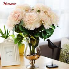 Fleurs Artificielles En Soie Fleur Europeenne Automne Vivid 5 Grosses Tetes Pivoine Faux Feuill Fleurs Artificielles Decoration Florale Faire Secher Des Fleurs
