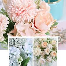 With wonderful flowers in the bride's hands, the bride will look more charming, confident, elegant and. Artificial Flowers Fake Peony Silk Hydrangea Bouquet Decor Plastic Carnations Realistic Flower Arrangements Wedding Decoration Table Centerpieces 2 Packs Buy On Zoodmall Artificial Flowers Fake Peony Silk Hydrangea Bouquet Decor Plastic Carnations