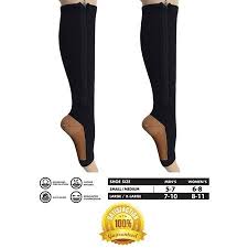 Black Copper Infused Compression Socks With Zipper 20 25 Mmhg Open Toe For Women Men Free Eyeglass Pouch By Juniper S Secret Small M Walmart Com Compression Socks Aching Legs Zippered Compression Socks