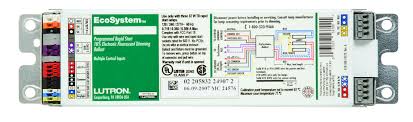 All wiring should match the wiring diagram on the ballast case. Ec5t832gunv3l Lutron Ecosystem Ballast 5 Input T8 32w Gunv 3 Lamp