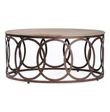 Ella Rustic Oak Interlocking Circle Coffee Table Circle Coffee Tables Coffee Table Transitional Coffee Tables