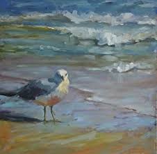 Bird In Bird Bath Drawing Bird Bath By Susan Hecht Oil 30 X 30 Bird Art Birds Painting Beach Art