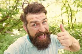 Summer Fun. Bearded Guy in Park Forest. Bearded Hipster. Crazy Bearded  Mature Man in Natural Environment Stock Image