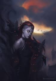 Female Fetchling Vampire Dark Elf Drow Sorcerer Summoner Shadow Summoner Moon Fantasy Characters Character Inspiration Female Character Inspiration