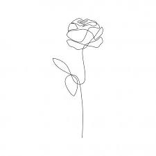 One Line Hand Drawn Rose Long Stem Rose Single Line Flower Vector Illustratio Spon Rose Long Drawn L Rose Line Art Line Art Flowers Roses Drawing