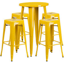 Maybe you would like to learn more about one of these? Flash Furniture 24 Round Yellow Metal Indoor Outdoor Bar Table Set With 2 Cafe Stools Patio Furniture Accessories Patio Lawn Garden Fcteutonia05 De
