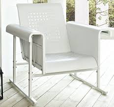 Amazon Com Crosley Veranda Single Glider Chair Alabaster White Furniture Decor Outdoor Glider Chair Patio Rocking Chairs Glider Chair