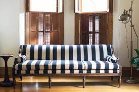 Be it nautical navy blue stripes or light blue beachy stripes. The Antique Striped Sofa Making It Lovely