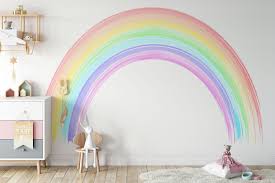 Seven Colours Of The Rainbow Wall Mural Colorful Rainbow Wall Mural Rainbow Wallpaper Wall Decor Nursery And Room Decor Wall Art Rainbow Girls Room Rainbow Room Rainbow Bedroom
