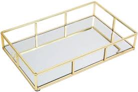 Graphic overlays on the drawer fronts and a coat of bold red color add drama. Buy Jollycaper Tray Mirror Gold Mirror Tray Perfume Tray Mirror Vanity Tray Dresser Tray Ornate Tray Metal Decorative Tray Jewelry Perfume Organizer Makeup Tray For Vanity Bathroom Bedroom Dresser Online In Indonesia
