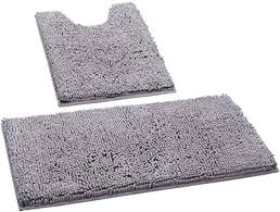 Maybe you would like to learn more about one of these? Amazon Com Homeideas 2 Pieces Bathroom Rugs Set Grey Ultra Soft Non Slip Bath Rug Absorbent Chenille Bath Mat Plush Bathroom Carpets Mats For Bathroom Tub Shower Kitchen Dining