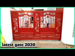 Iron gates can be used as contemporary gates besides main door to add extra security to home Sliding Main Gate Design For House In India Laser Design Modern Front Gate Design 2020 Youtube