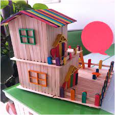 Warna asli stik es krim yang cerah justru menjadi pesona dari rumah persegi panjang ini. Ide Unik Membuat Rumah Mainan Dari Stik Es Krim Ragam Kerajinan Tangan