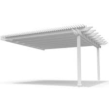 Unbranded Trad 16x16 Attached 5 In Posts Lowes Com Modern Pergola Vinyl Pergola Attached Pergola