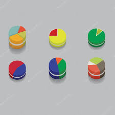 Set Of 3d Pie Charts Business Items Without Numbers Stock