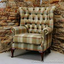 Winged armchairs have stood the test of time in the style stakes and the clever high back wing update your living room, dining room or drawing room with a winged armchair from our collection of. Harris Tweed Armchair Tweed Wing Armchairs Curiosity Interiors