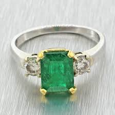 6 carats of remarkable lab grown diamonds, all emerald cut, to fit beautifully around the 24k white gold ring. Vintage Estate 18k Solid White Yellow Gold 2 05ct Natural Emerald Diam Collectors1946 Com