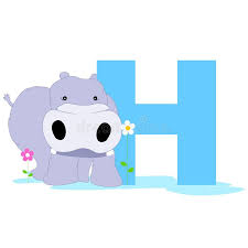 Animal Alphabet H Illustration Of Alphabet Letter H With A Cute Little Hippopot Ad Letter Cute Hippopotamu Animal Alphabet Lettering Alphabet Animals