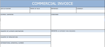 Download Standard Blank Commercial Invoice Template Excel Pdf Rtf Word Freedownloads Net